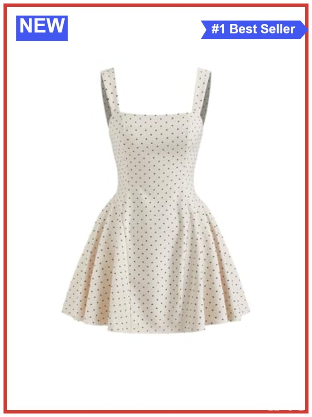 Polka Dot Square Neck Sleeveless Mini Dress Summer Date Night